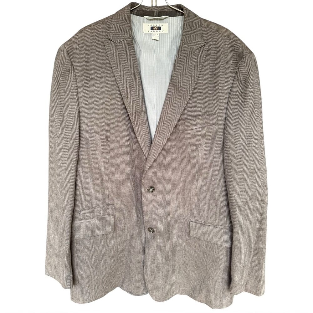 Joseph Abboud Mens Blazer Sport Coat Peaked Lapel Herringbone Linen Cotton 2XLT